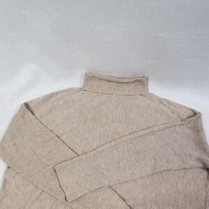 Loft Brown Heather Timeless Chic Sophisticated Turtle Neck Tunic Sweater Lg